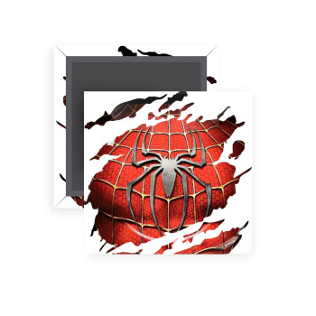Spiderman cracked, Μαγνητάκι ψυγείου τετράγωνο διάστασης 5x5cm