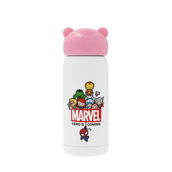 MARVEL, Ροζ ανοξείδωτο παγούρι θερμό (Stainless steel), 320ml