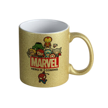 MARVEL, Κούπα Χρυσή Glitter που γυαλίζει, κεραμική, 330ml