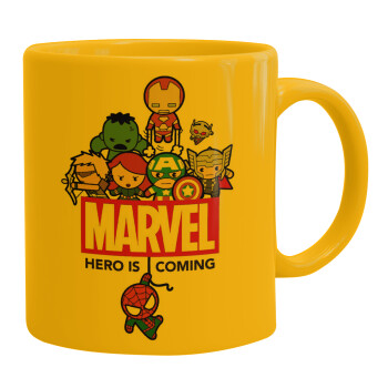 MARVEL, Ceramic coffee mug yellow, 330ml