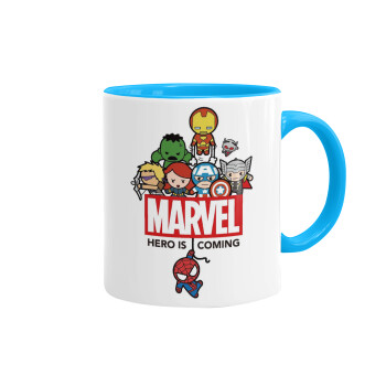 MARVEL, Mug colored light blue, ceramic, 330ml