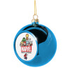 Blue Christmas tree ball ornament 8cm