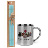 Easter Set, metallic thermal cup (300ml) & aromatic flat Easter candle (30cm) (TURQUOISE)