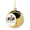 Golden Christmas tree ball ornament 8cm