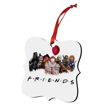 Halloween Friends, Christmas ornament polygon wooden 7.5cm