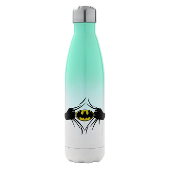 Hero batman, Metal mug thermos Green/White (Stainless steel), double wall, 500ml