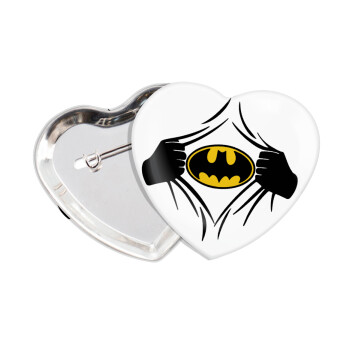 Hero batman, Κονκάρδα παραμάνα καρδιά (57x52mm)