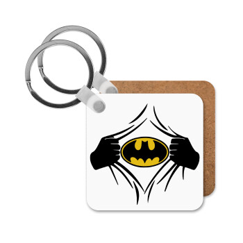 Hero batman, Μπρελόκ Ξύλινο τετράγωνο MDF