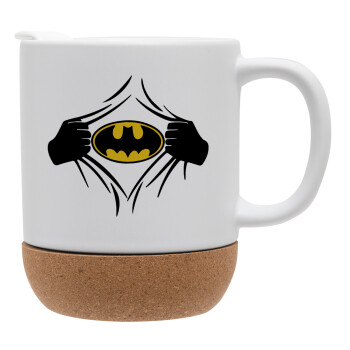 Hero batman, Ceramic coffee mug Cork (MAT), 330ml (1pcs)