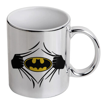 Hero batman, Mug ceramic, silver mirror, 330ml