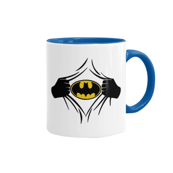 Hero batman, Mug colored blue, ceramic, 330ml