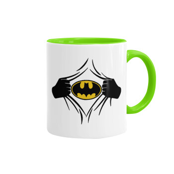 Hero batman, Mug colored light green, ceramic, 330ml