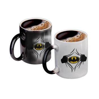 Hero batman, Color changing magic Mug, ceramic, 330ml when adding hot liquid inside, the black colour desappears (1 pcs)