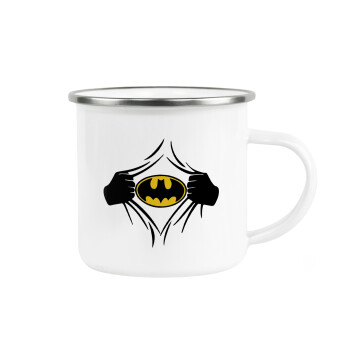 Hero batman, Metallic enamel cup white 360ml