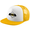 Adult Soft Trucker Hat with Yellow/White Mesh (POLYESTER, ADULT, UNISEX, ONE SIZE)