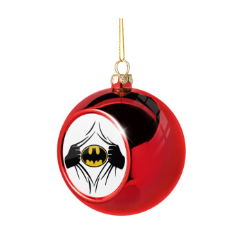 Hero batman, Christmas tree ball Red 8cm