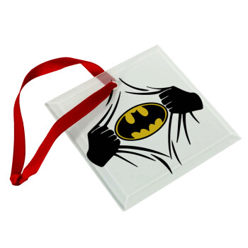 Hero batman, Christmas ornament, glass square ornament 9x9cm