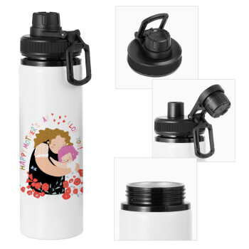 Cute mother, Happy mothers day, Metal water bottle with safety cap, aluminum 850ml