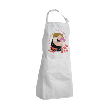 Cute mother, Happy mothers day, Adult Chef Apron (with sliders and 2 pockets)