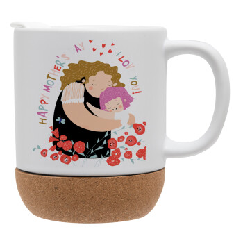 Cute mother, Happy mothers day, Ceramic coffee mug Cork (MAT), 330ml (1pcs)