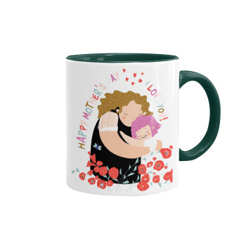 Cute mother, Happy mothers day, Mug colored green, ceramic, 330ml