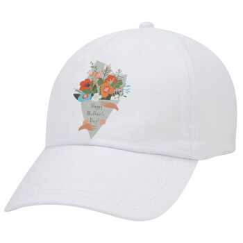 Bouquet of flowers, happy mothers day, Καπέλο Ενηλίκων Baseball Λευκό 5-φύλλο (POLYESTER, ΕΝΗΛΙΚΩΝ, UNISEX, ONE SIZE)