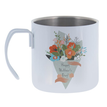 Bouquet of flowers, happy mothers day, Mug Stainless steel double wall 400ml