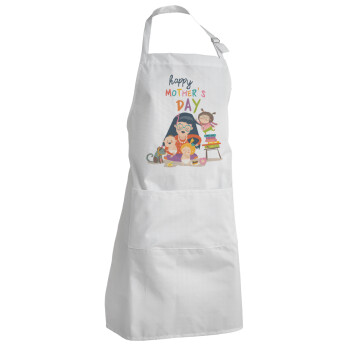 Beautiful women with her childrens, Adult Chef Apron (with sliders and 2 pockets)