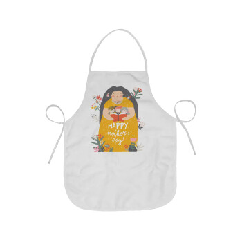 Cute mother reading book, happy mothers day, Chef Apron Short Full Length Adult (63x75cm)