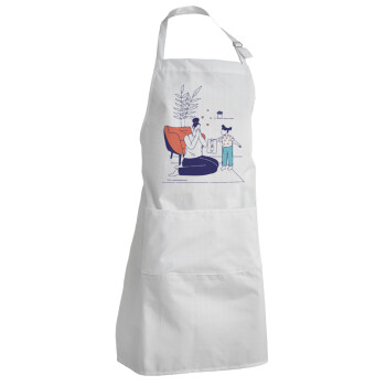 Mothers Day, Flat, Adult Chef Apron (with sliders and 2 pockets)