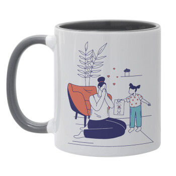 Mothers Day, Flat, Mug colored grey, ceramic, 330ml