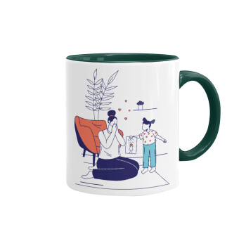 Mothers Day, Flat, Mug colored green, ceramic, 330ml