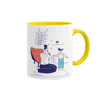 Mothers Day, Flat, Mug colored yellow, ceramic, 330ml