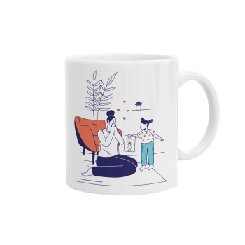 Mothers Day, Flat, Ceramic coffee mug, 330ml (1pcs)