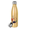 Glitter gold stainless steel thermos bottle, double-walled, 500ml