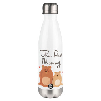 Mothers Day, bears, Metal mug thermos White (Stainless steel), double wall, 500ml