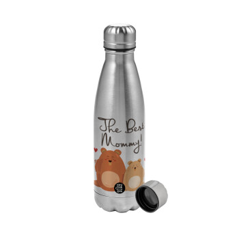 Mothers Day, bears, Metallic water bottle, stainless steel, 750ml