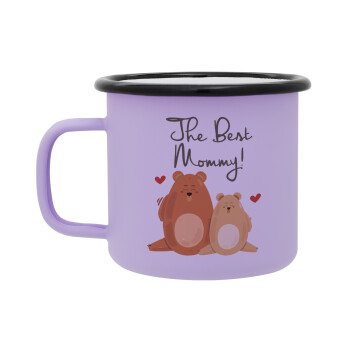 Mothers Day, bears, Κούπα Μεταλλική εμαγιέ ΜΑΤ Light Pastel Purple 360ml