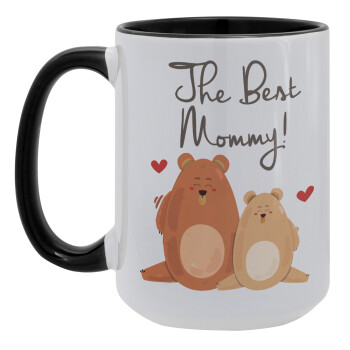 Mothers Day, bears, Κούπα Mega 15oz, κεραμική Μαύρη, 450ml