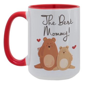 Mothers Day, bears, Κούπα Mega 15oz, κεραμική Κόκκινη, 450ml