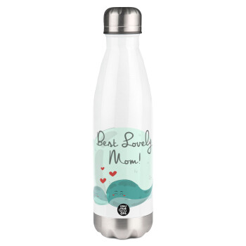Mothers Day, whales, Metal mug thermos White (Stainless steel), double wall, 500ml