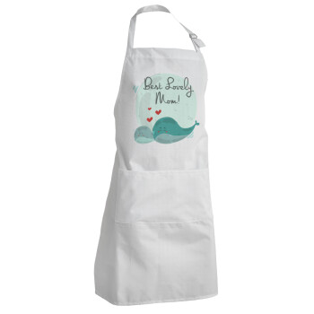 Mothers Day, whales, Adult Chef Apron (with sliders and 2 pockets)