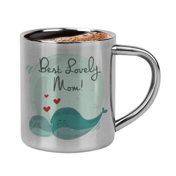 Mothers Day, whales, Double-wall metal cup for espresso (220ml)