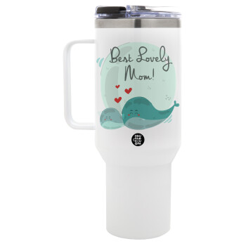 Mothers Day, whales, Mega Tumbler με καπάκι, διπλού τοιχώματος (θερμό) 1,2L