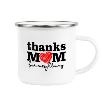 Thanks mom for everything, Metallic enamel cup white 360ml