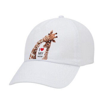 Mothers Day, Cute giraffe, Καπέλο Ενηλίκων Baseball Λευκό 5-φύλλο (POLYESTER, ΕΝΗΛΙΚΩΝ, UNISEX, ONE SIZE)