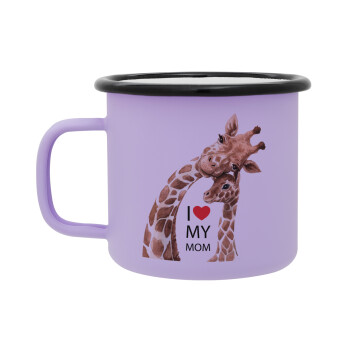 Mothers Day, Cute giraffe, Κούπα Μεταλλική εμαγιέ ΜΑΤ Light Pastel Purple 360ml