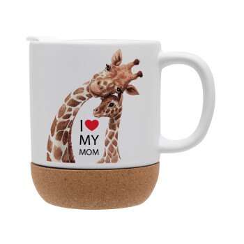 Mothers Day, Cute giraffe, Ceramic coffee mug Cork (MAT), 330ml (1pcs)