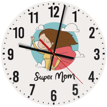 Super mom, Ρολόι τοίχου ξύλινο (30cm)