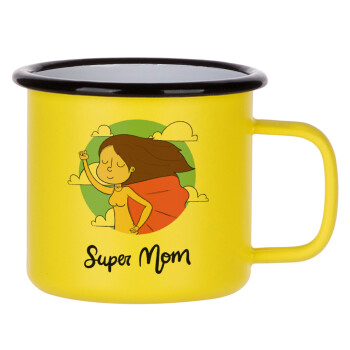 Super mom, Metallic enamel MATT Yellow cup 360ml